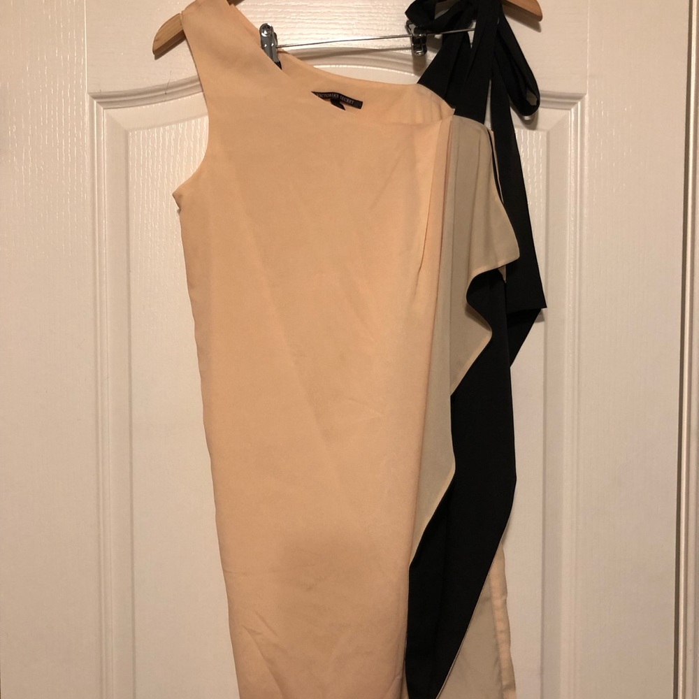 Victoria's Secret Beige Black Sleeveless Dress